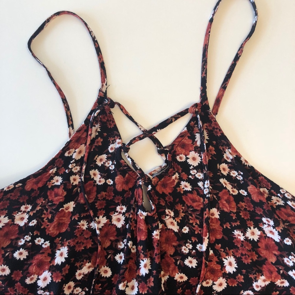 Tassel lace up cami tank top